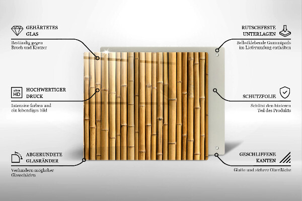 Protection plaque induction Bambou bohème nature