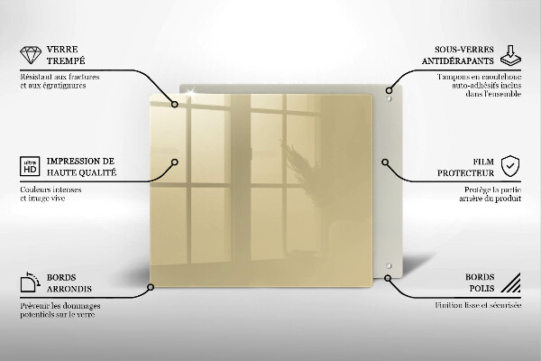 Protège plaque de cuisson Couleur beige