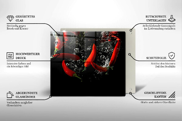 Protection plaque induction Piments dans l'eau