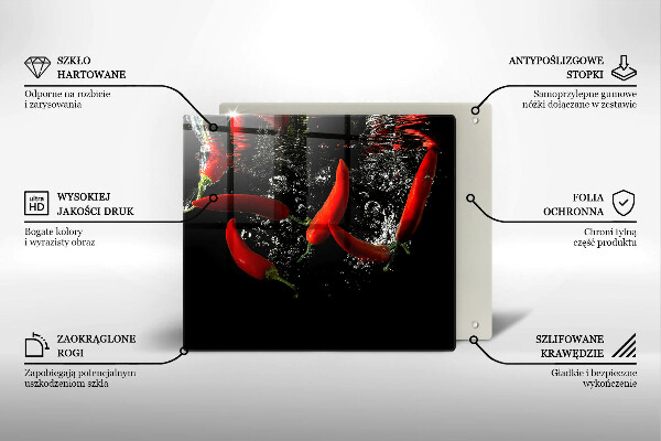 Protection plaque induction Piments dans l'eau