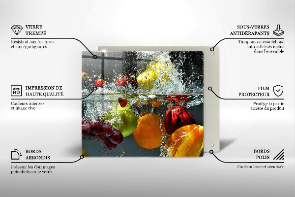 Protection plaque induction Fruits juteux dans l'eau