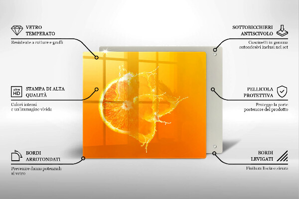 Protection plaque induction Fruit orange juteux