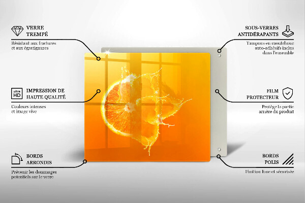 Protection plaque induction Fruit orange juteux