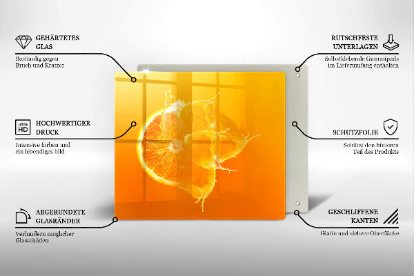 Protection plaque induction Fruit orange juteux