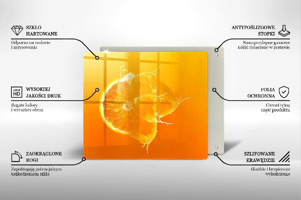 Protection plaque induction Fruit orange juteux