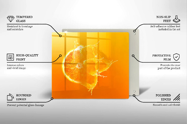 Protection plaque induction Fruit orange juteux