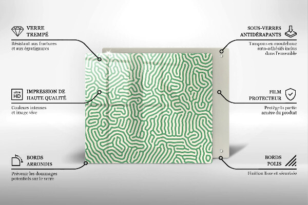 Protection plaque induction Lignes abstraites