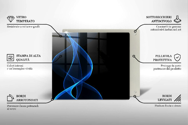 Protection plaque induction Lignes bleues de fumée