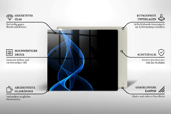 Protection plaque induction Lignes bleues de fumée