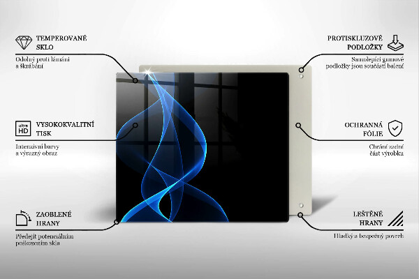 Protection plaque induction Lignes bleues de fumée