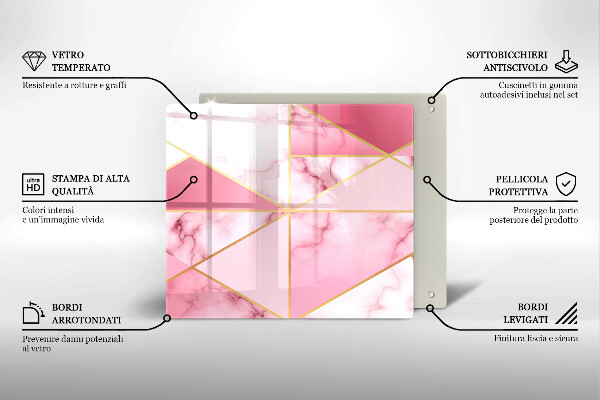 Protection plaque induction Marbre géométrique