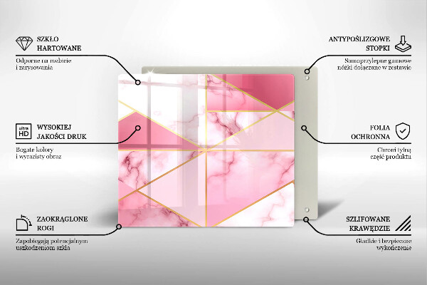 Protection plaque induction Marbre géométrique