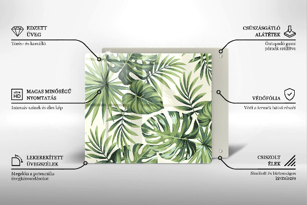 Protection plaque induction Illustration de feuilles de Monstera