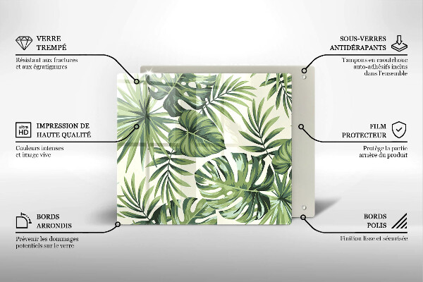 Protection plaque induction Illustration de feuilles de Monstera
