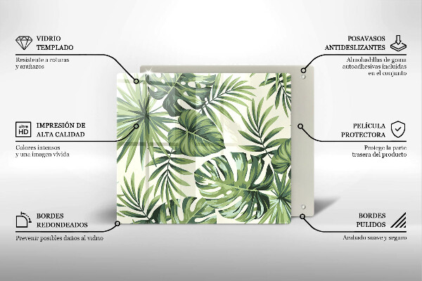 Protection plaque induction Illustration de feuilles de Monstera