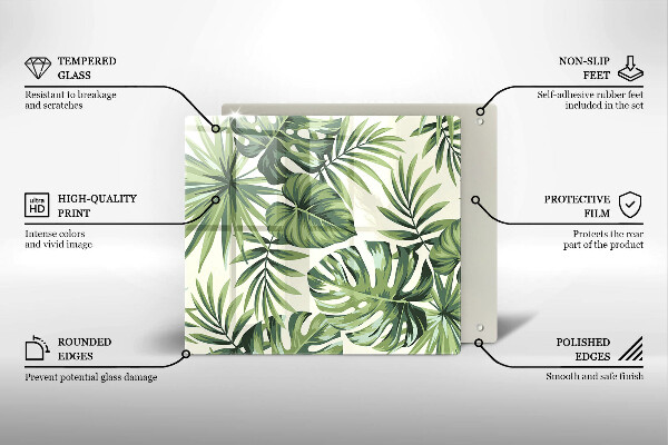 Protection plaque induction Illustration de feuilles de Monstera