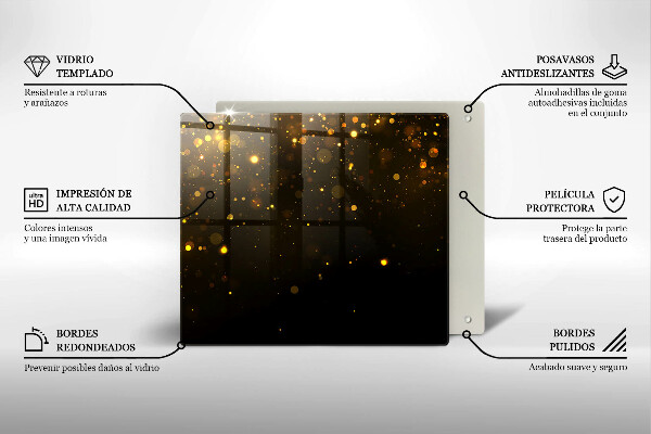 Protection plaque induction Paillettes d'or