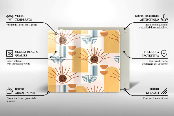 Protection plaque induction Modèle d'yeux bohème