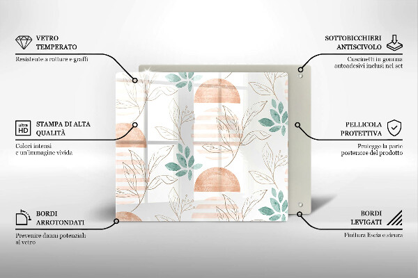 Protection plaque induction Modèle de feuilles de bohème