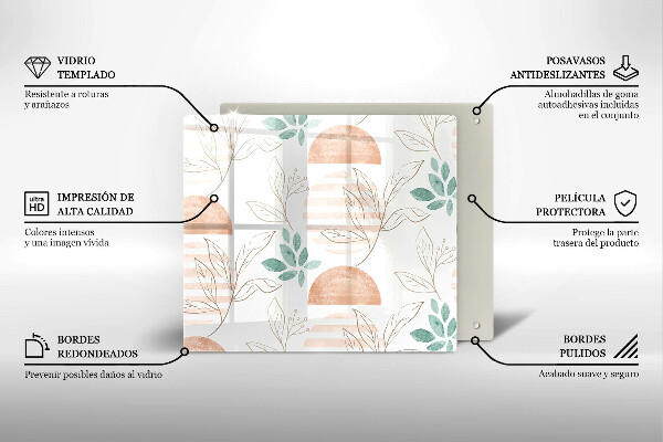 Protection plaque induction Modèle de feuilles de bohème