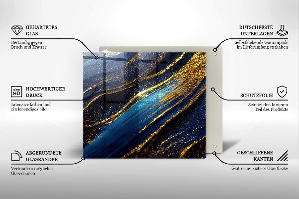 Protège plaque de cuisson Abstraction bleu marine