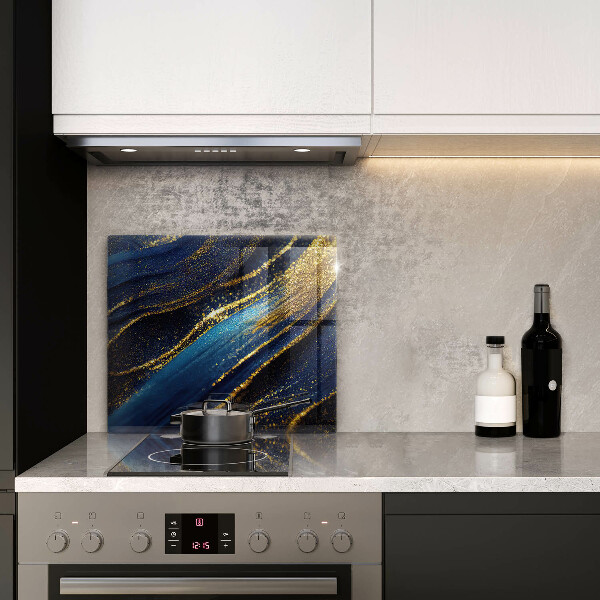 Protège plaque de cuisson Abstraction bleu marine