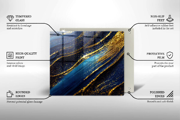 Protège plaque de cuisson Abstraction bleu marine