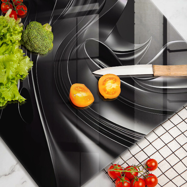 Protège plaque de cuisson Messe noire abstraite