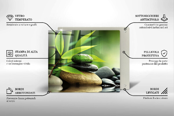 Protège plaque de cuisson Pierres de bambou zen