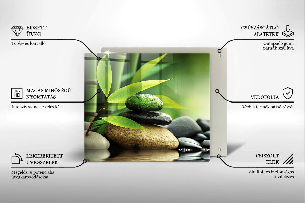 Protège plaque de cuisson Pierres de bambou zen