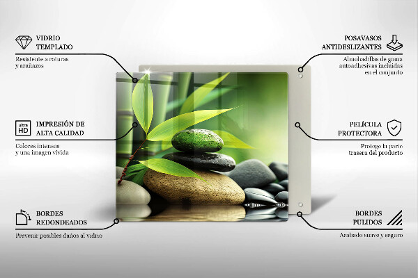 Protège plaque de cuisson Pierres de bambou zen