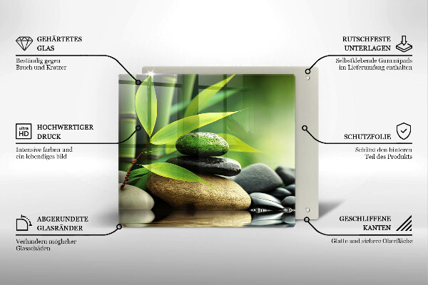 Protège plaque de cuisson Pierres de bambou zen