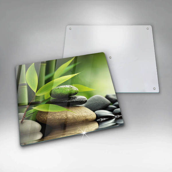 Protège plaque de cuisson Pierres de bambou zen