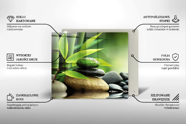 Protège plaque de cuisson Pierres de bambou zen