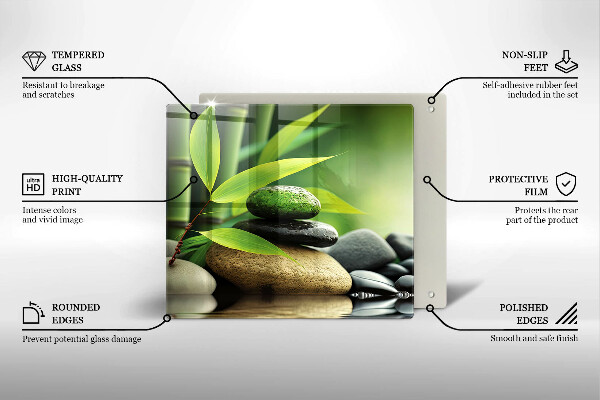 Protège plaque de cuisson Pierres de bambou zen