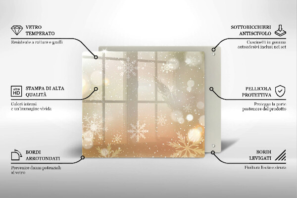 Protège plaque de cuisson Flocons de neige