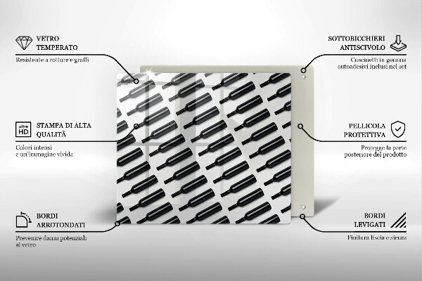 Protège plaque de cuisson Bouteilles de vin noir
