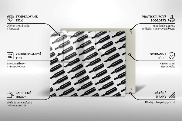 Protège plaque de cuisson Bouteilles de vin noir