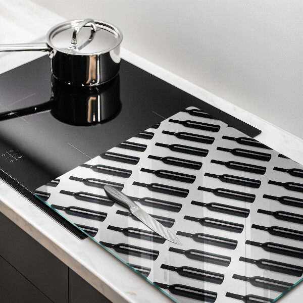 Protège plaque de cuisson Bouteilles de vin noir