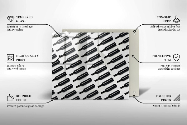 Protège plaque de cuisson Bouteilles de vin noir