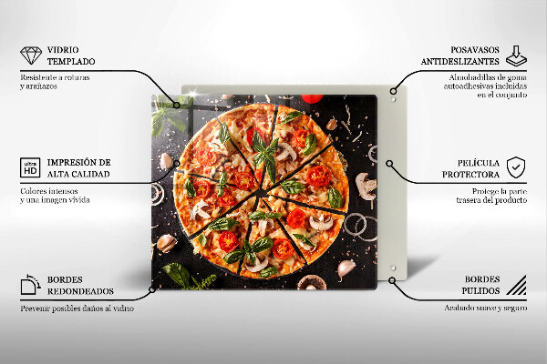 Protège plaque de cuisson Pizza aux champignons