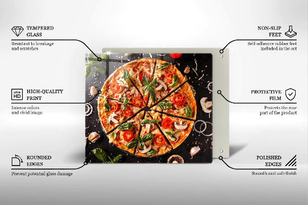 Protège plaque de cuisson Pizza aux champignons