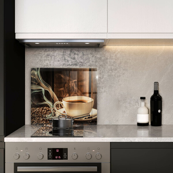 Protège plaque de cuisson Tasse et grains de café