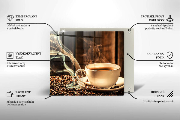 Protège plaque de cuisson Tasse et grains de café