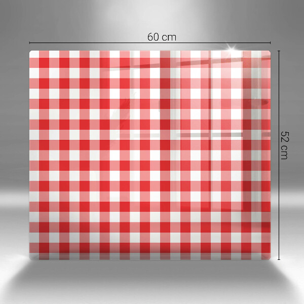 Protège plaque de cuisson Motif à carreaux rouge et blanc