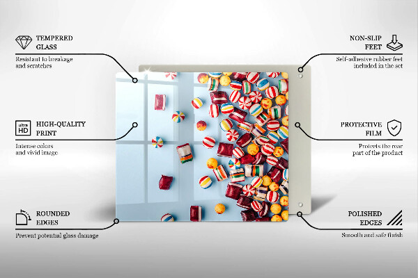 Protège plaque de cuisson Bonbons colorés