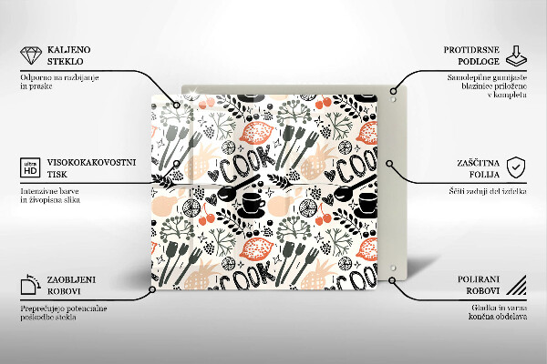 Protège plaque de cuisson Motif de cuisine de dessin animé