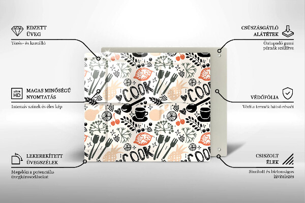 Protège plaque de cuisson Motif de cuisine de dessin animé