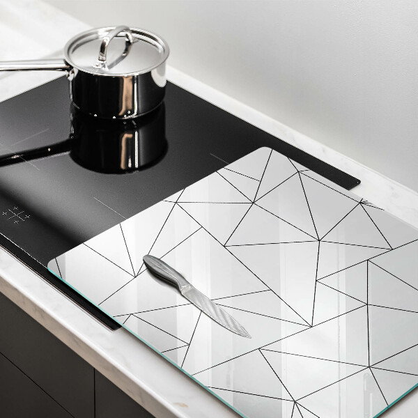 Protège plaque de cuisson Triangles blancs