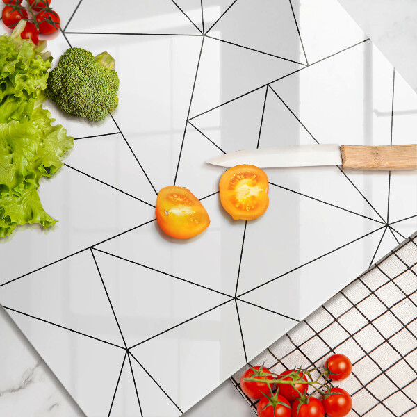 Protège plaque de cuisson Triangles blancs